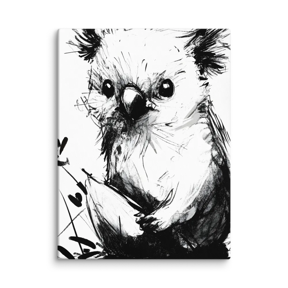 Whimsical Koala in Ink | Canvas | 18″×24″