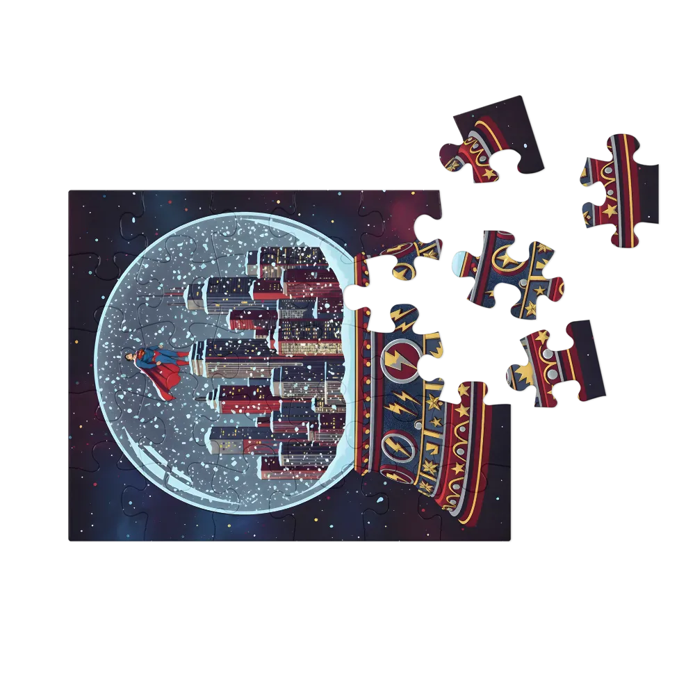 Hero in a Snow Globe 
 Jigsaw Puzzle in Tin Box