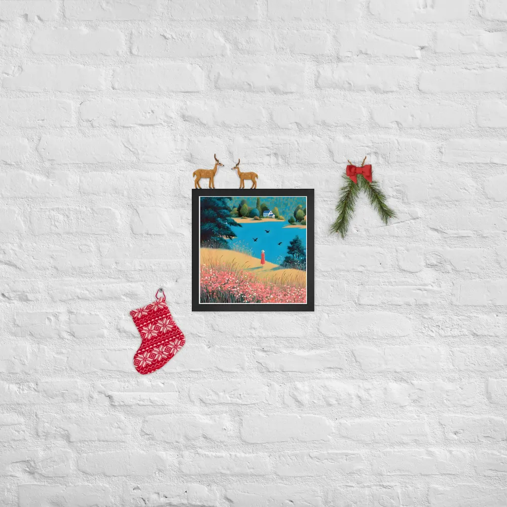 Lakeside Reverie 
 Poster with Black Frame | 12″x 12″