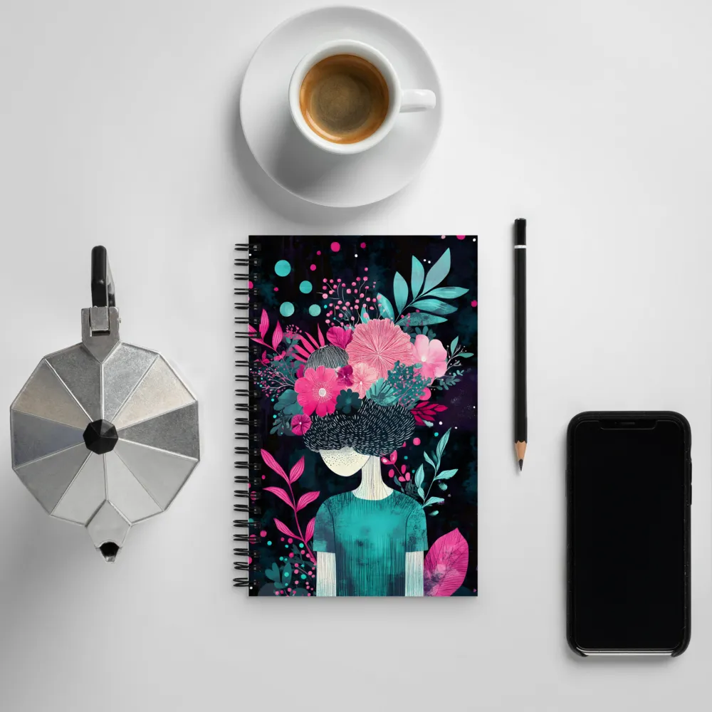 Floral Harmony: A Portrait of Serenity | Spiral Notebook