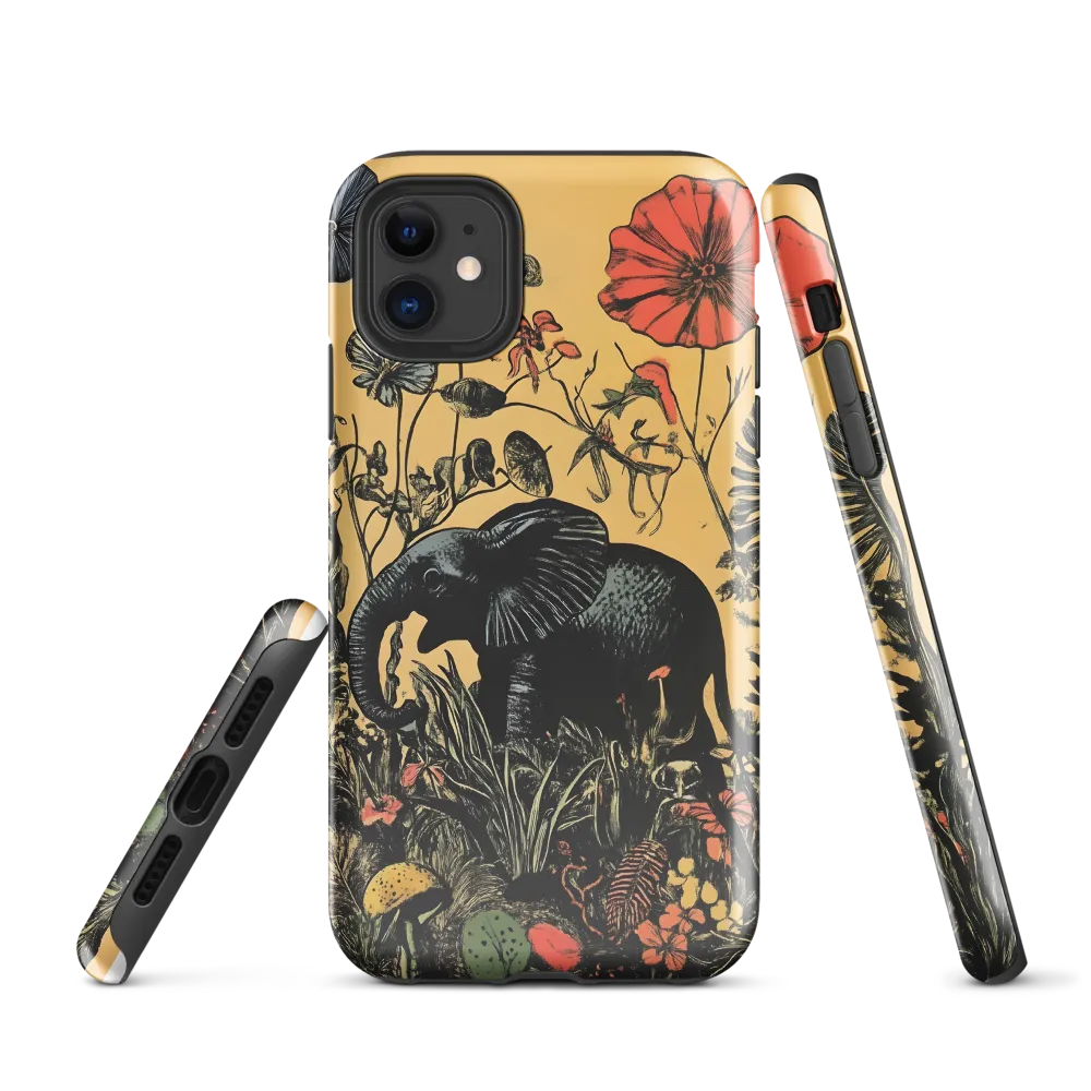 Floral Majesty: The Elephant's Sanctuary | Phone Case |  11 | Tough Case | Glossy