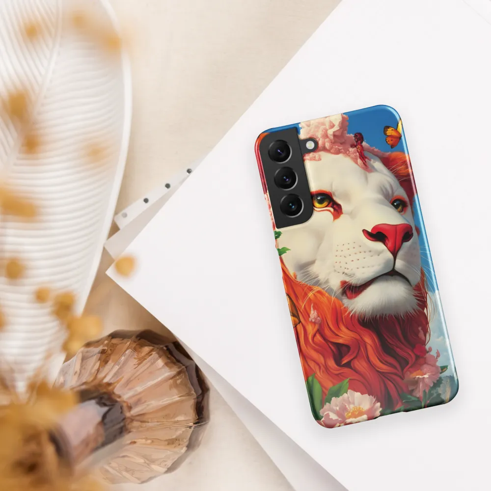 Majestic Lion Amidst Floral Splendor