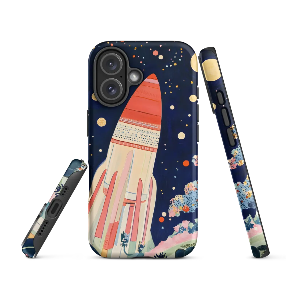 Cosmic Dreams: The Rocket's Journey | Phone Case