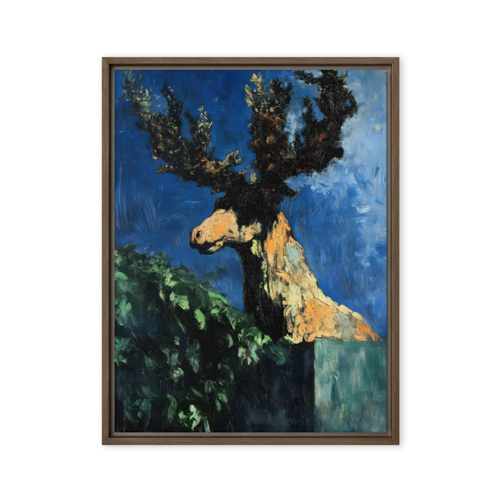 The Majestic Deer in Nature | Canvas with Brown Frame | 24″×32″