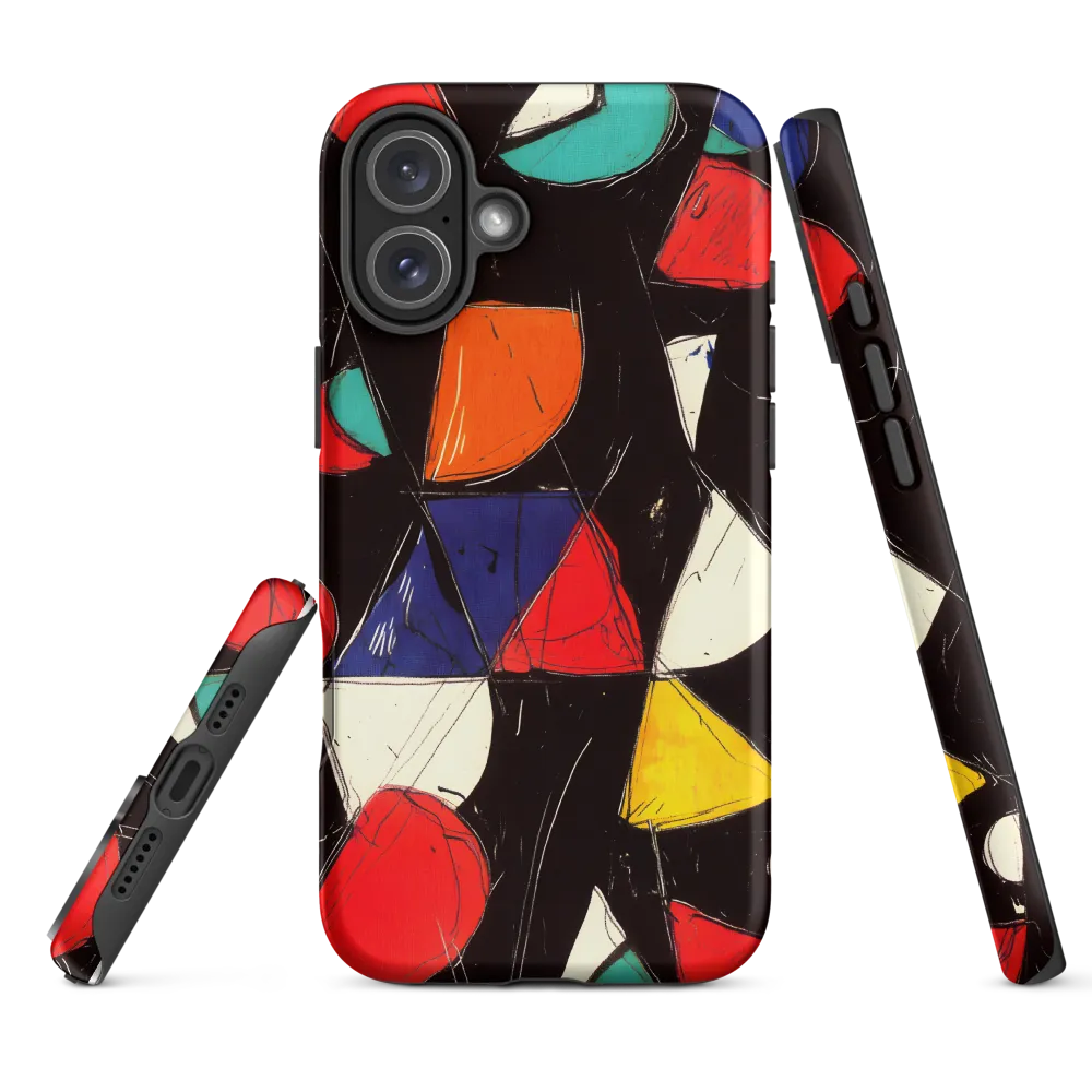 Vibrant Geometric Symphony | Phone Case |  16 Plus | Tough Case | Matte