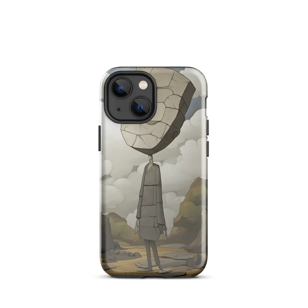 Whimsical Stone Figure in a Rocky Landscape | Phone Case |  13 mini | Tough Case | Glossy