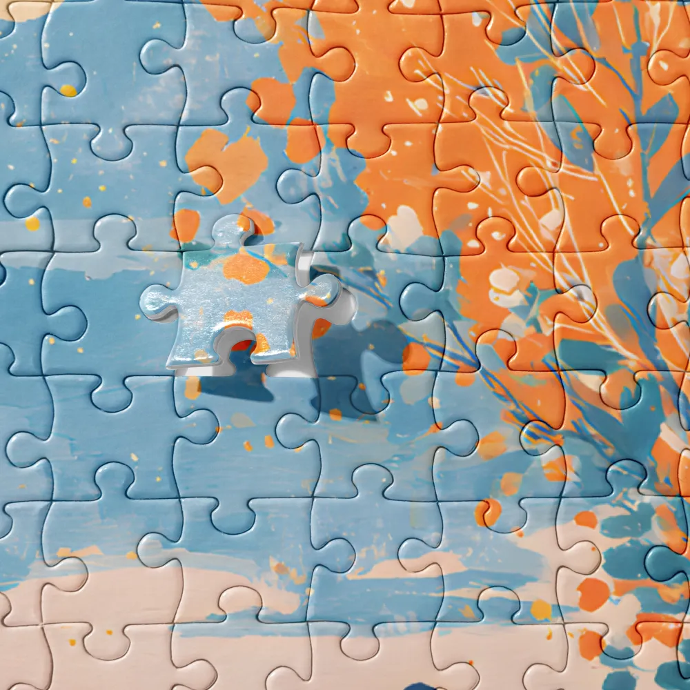 Moonlit Shore, Red Coat 
 Jigsaw Puzzle