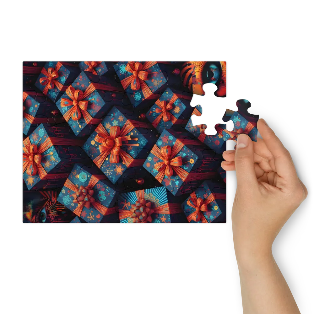Midnight Wrapped Gifts 
 Jigsaw Puzzle in Tin Box