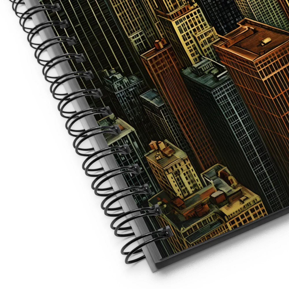 Urban Elegance: A Golden Cityscape | Spiral Notebook