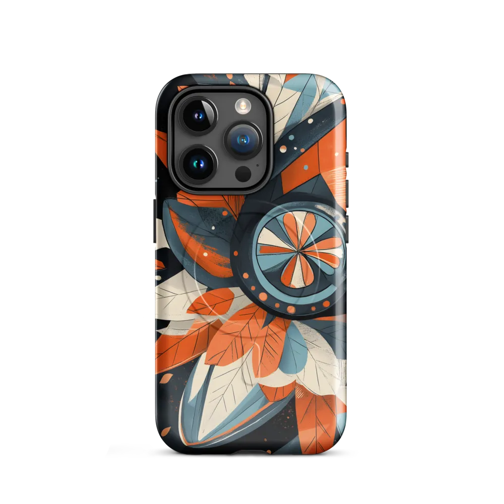 Floral Symphony in Orange and Teal