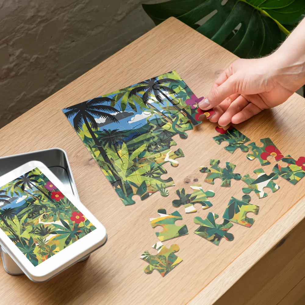 Jungle Path 
 Jigsaw Puzzle in Tin Box