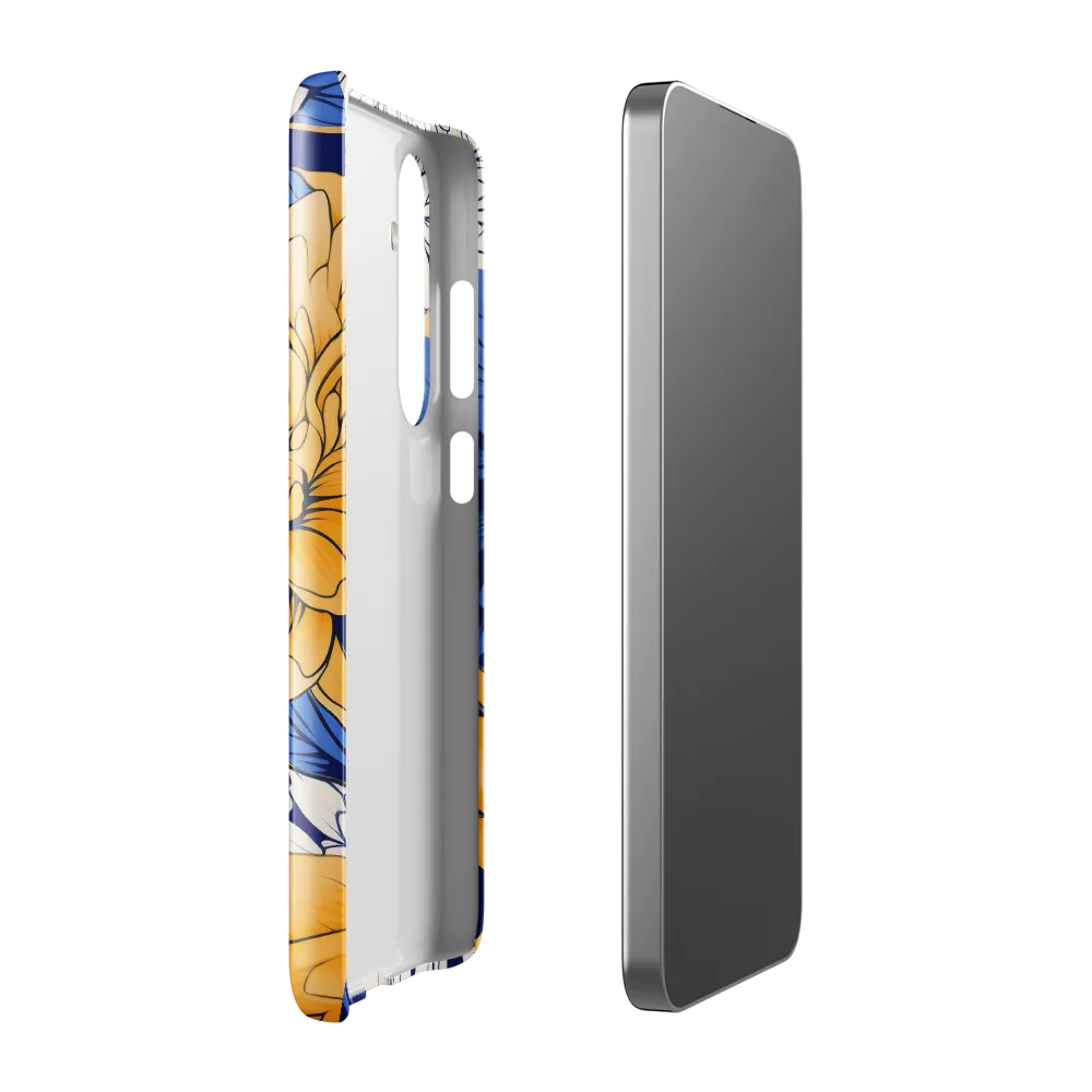 Floral Harmony in Blue and Yellow | Phone Case |  S24 Plus | Snap Case | Glossy