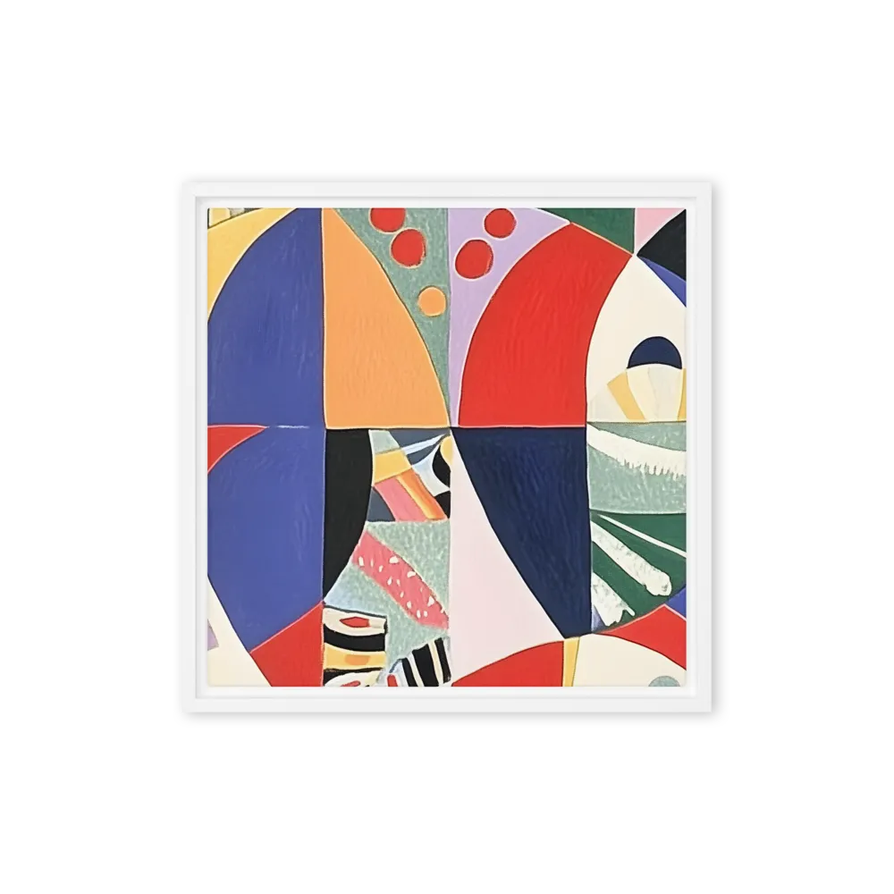 Dynamic Mosaic Symmetry | Canvas with White Frame | 16″×16″