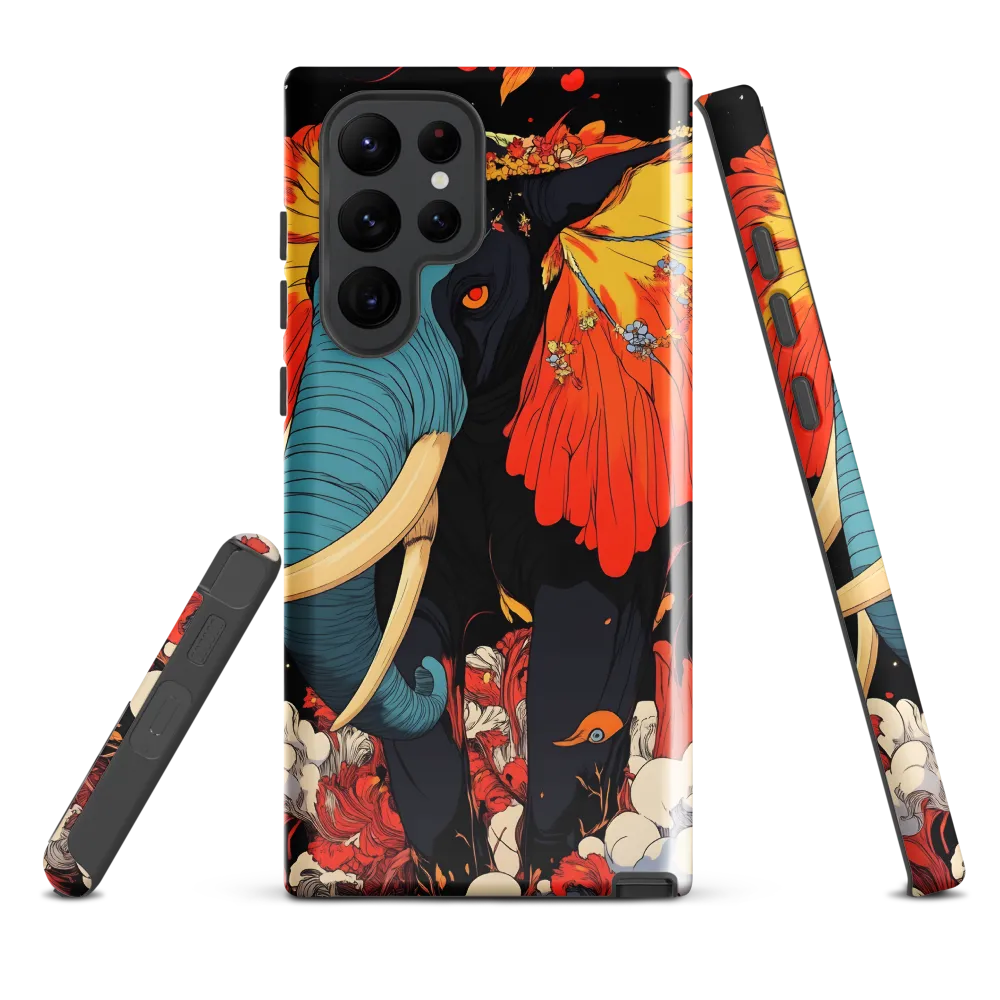 Majesty of the Floral Elephant | Phone Case |  S22 Ultra | Tough Case | Glossy