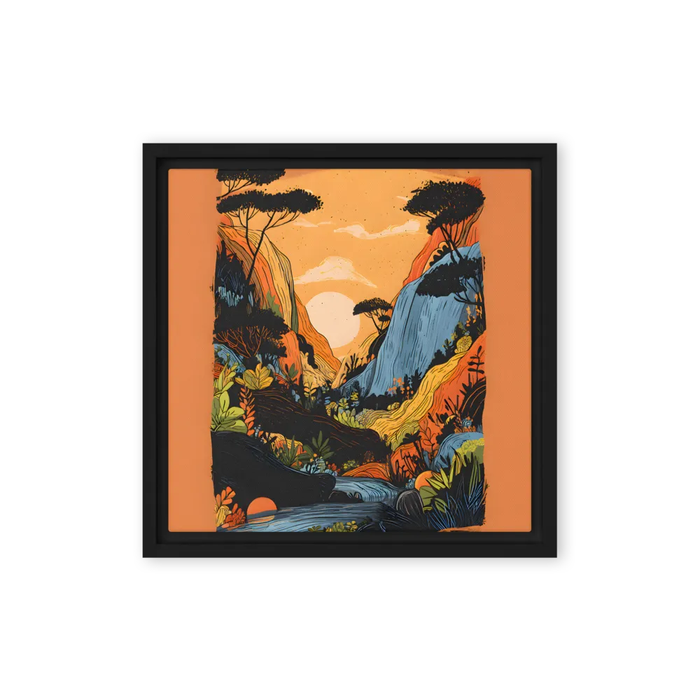 Sunlit Valley 
 Canvas with Black Frame