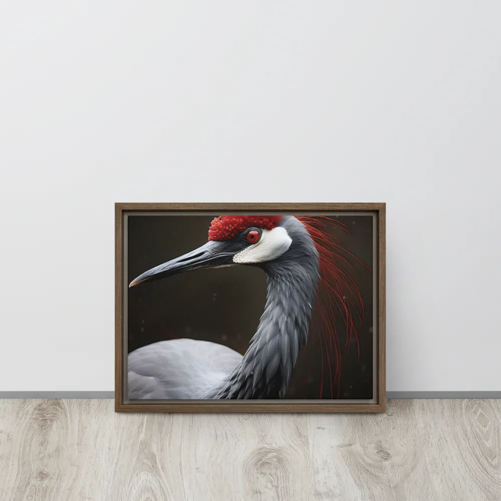 Ember-Crested Elegance | Canvas with Brown Frame | 12″×16″