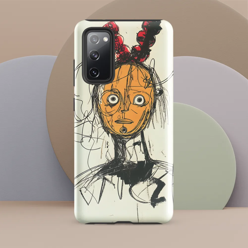Masked Bust with Red Topknot
