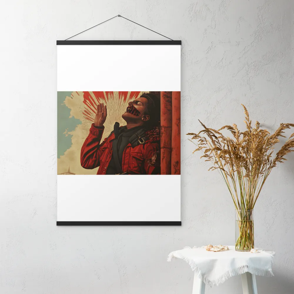 Defiant Echoes of Ruin | Poster With Black Wood Hanger | 24″×36″