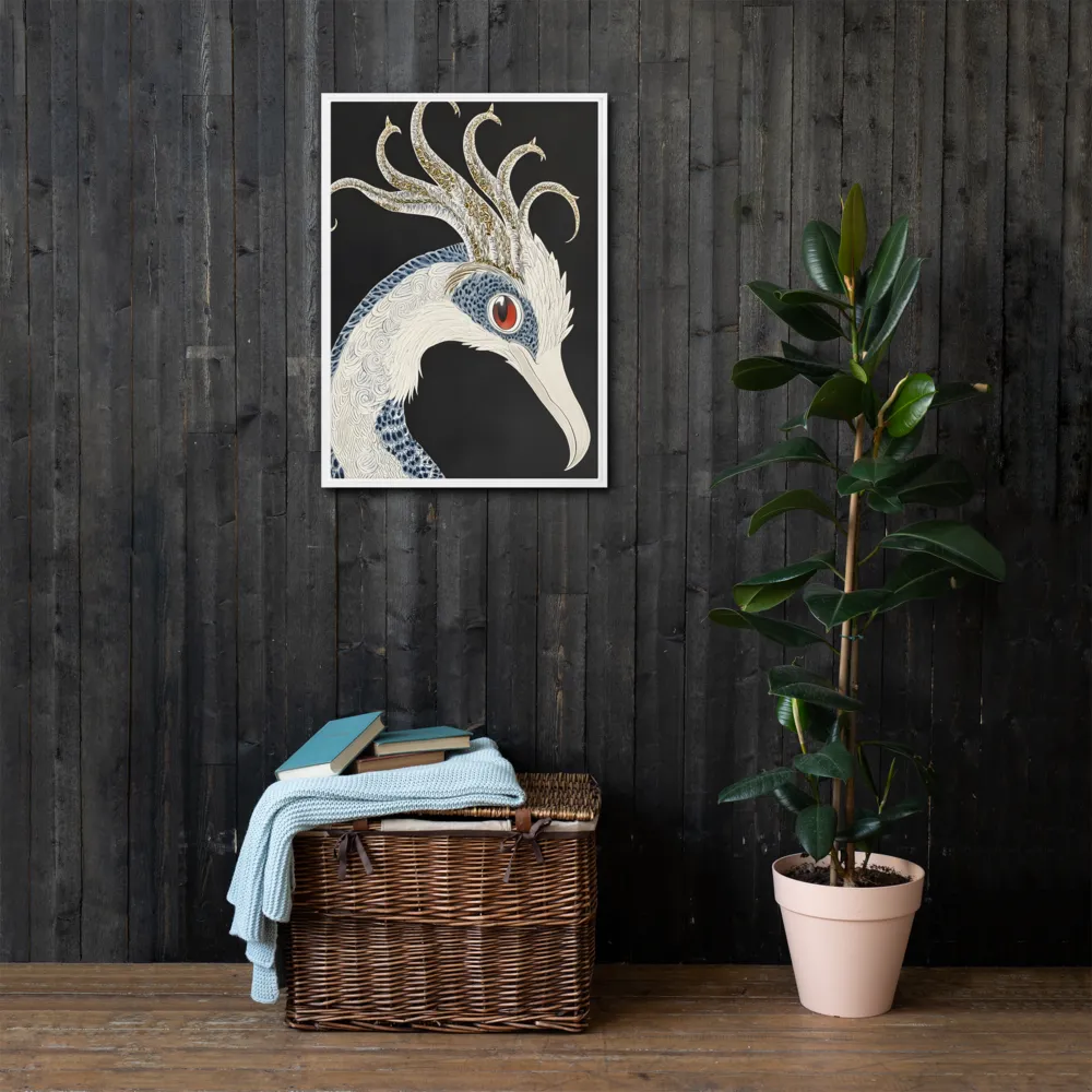 Elegance of the Majestic Peacock | Canvas with White Frame | 20″×28″