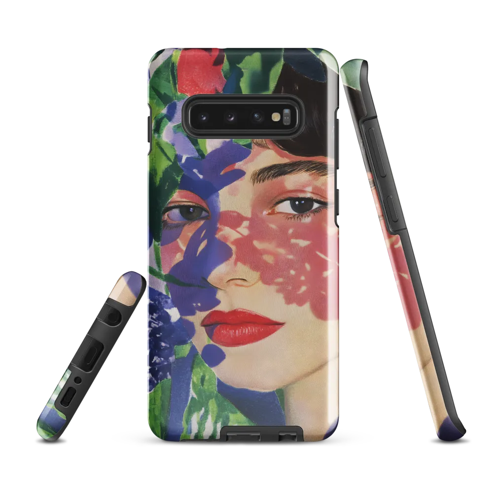 Whispers of Nature: A Floral Portrait | Phone Case |  S10 Plus | Tough Case | Glossy