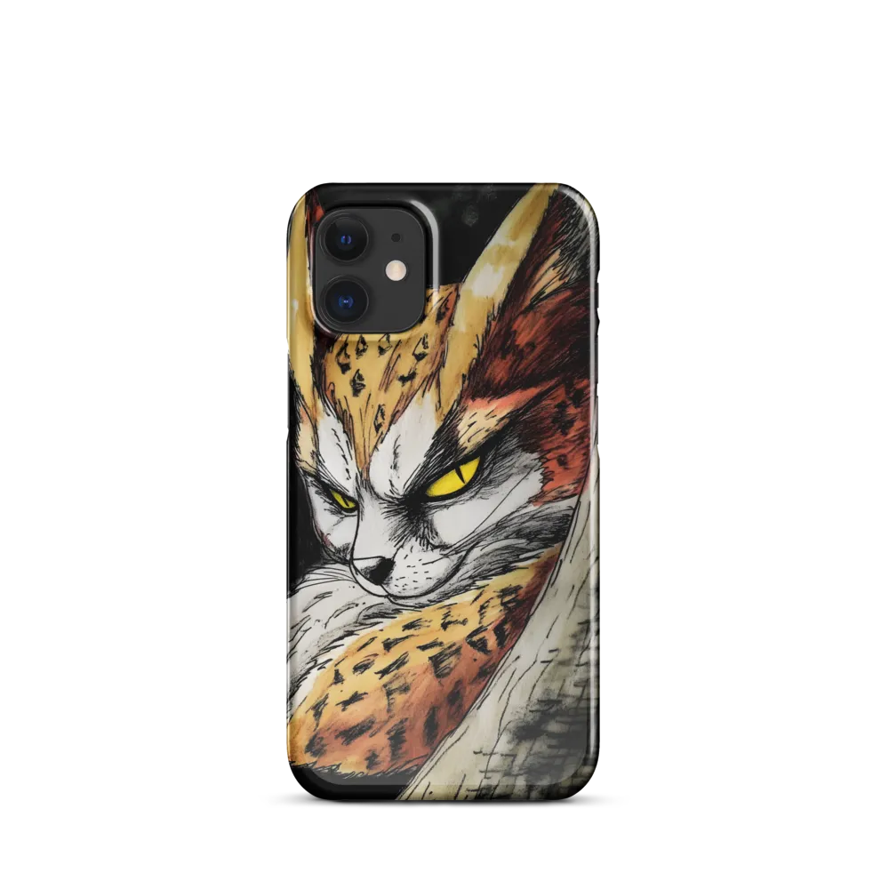 Fierce Gaze of the Wild Cat | Phone Case |  12 Mini | Snap Case | Glossy
