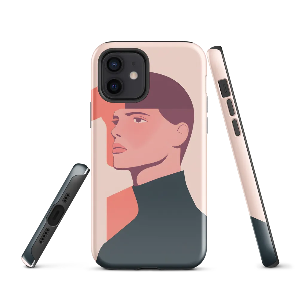 Contemplative Portrait in Minimalism | Phone Case |  12 | Tough Case | Glossy