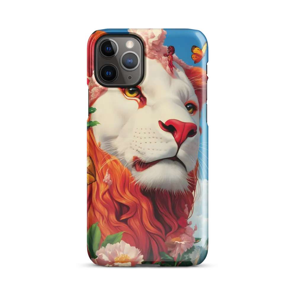 Majestic Lion Amidst Floral Splendor