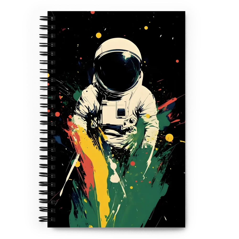 Cosmic Splash: The Astronaut's Journey | Spiral Notebook