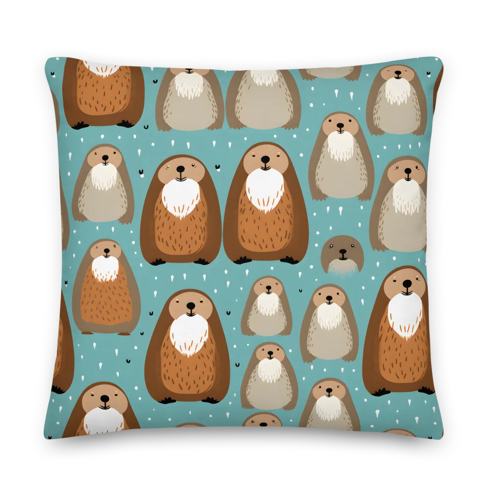 Whimsical Otter Pattern | Pillow | 22″×22″