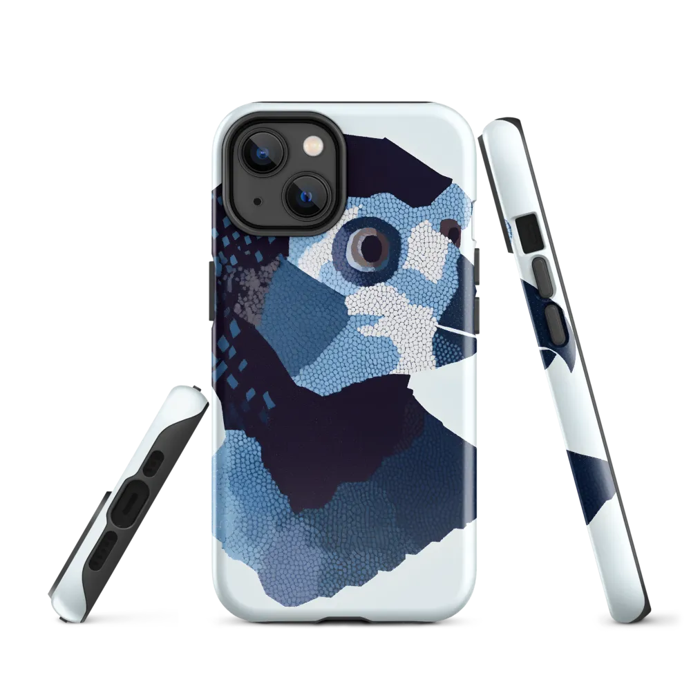 Abstract Avian Portrait in Blue