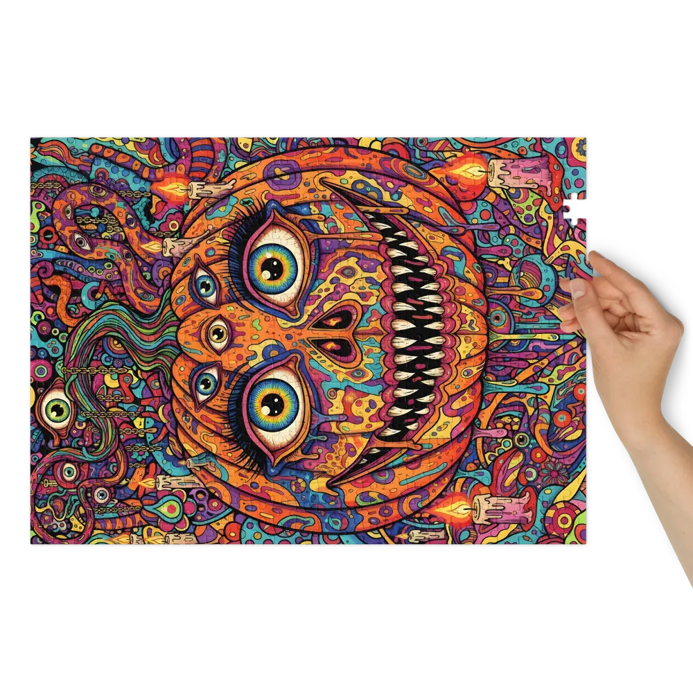 The Psychedelic Jack-o'-Lantern 
 Jigsaw Puzzle in Tin Box
