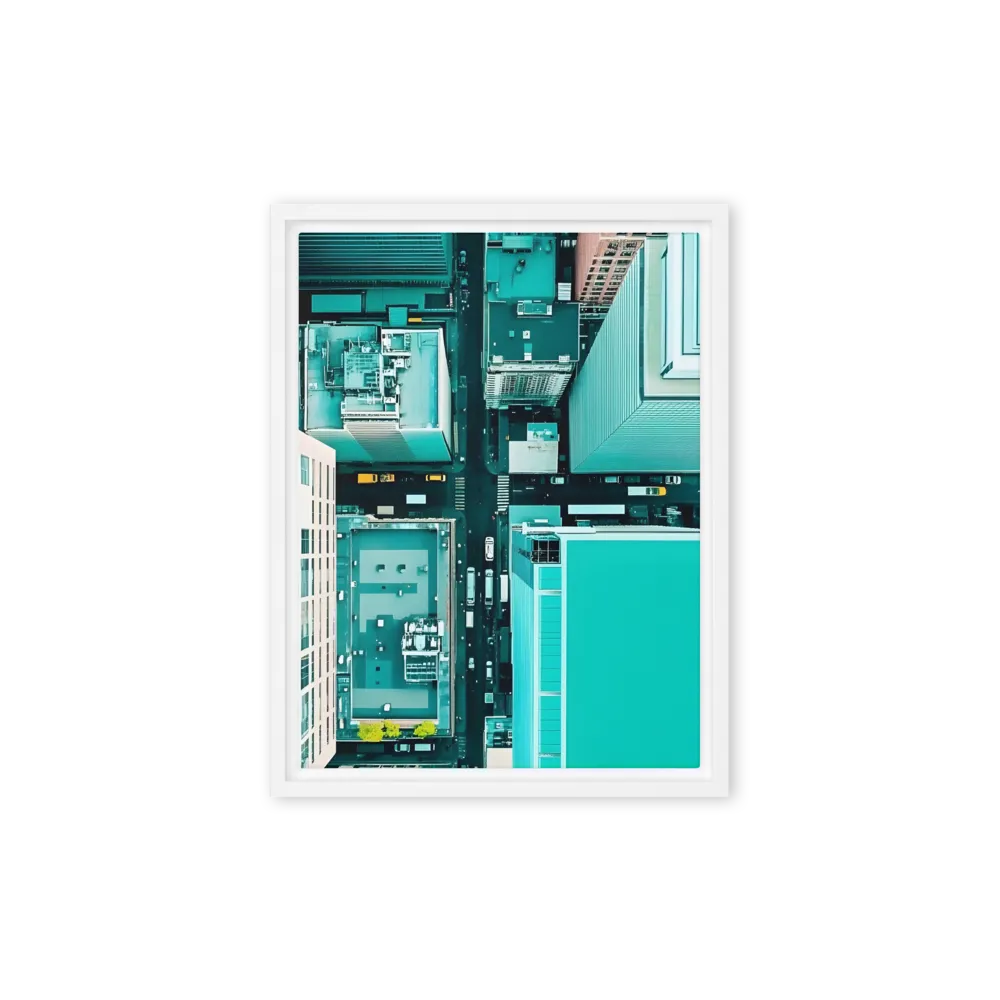 Urban Geometry: Aerial Perspective | Canvas with White Frame | 9″×12″