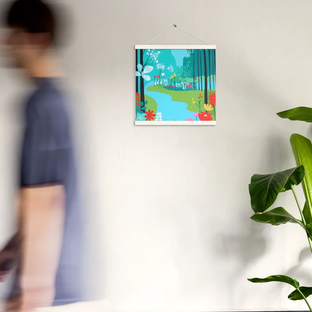 Whispers of Spring: A Colorful Retreat | Poster With White Wood Hanger | 16″×16″