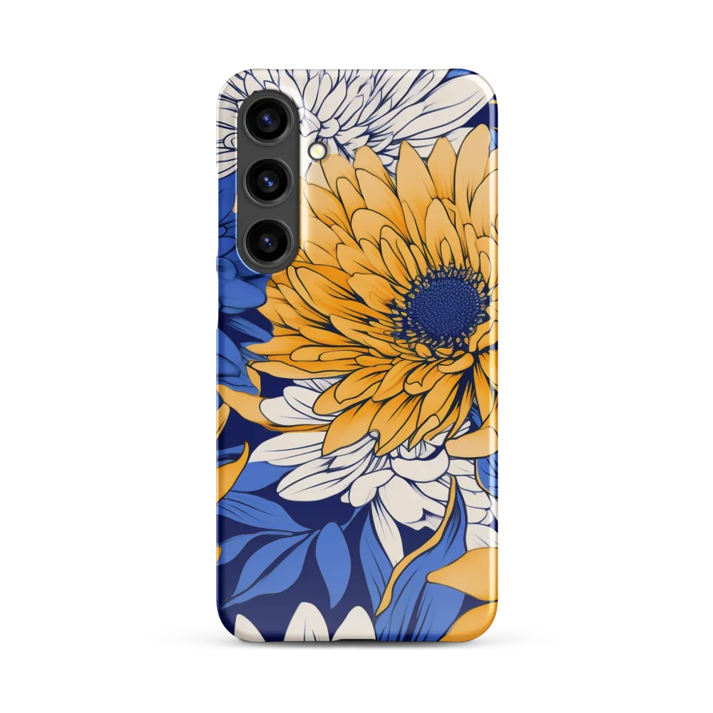 Floral Harmony in Blue and Yellow | Phone Case |  S24 Plus | Snap Case | Glossy