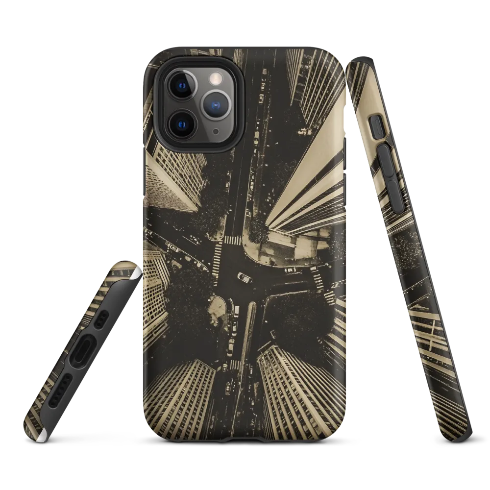 Urban Symphony: Aerial Perspective of City Life | Phone Case |  11 Pro | Tough Case | Matte