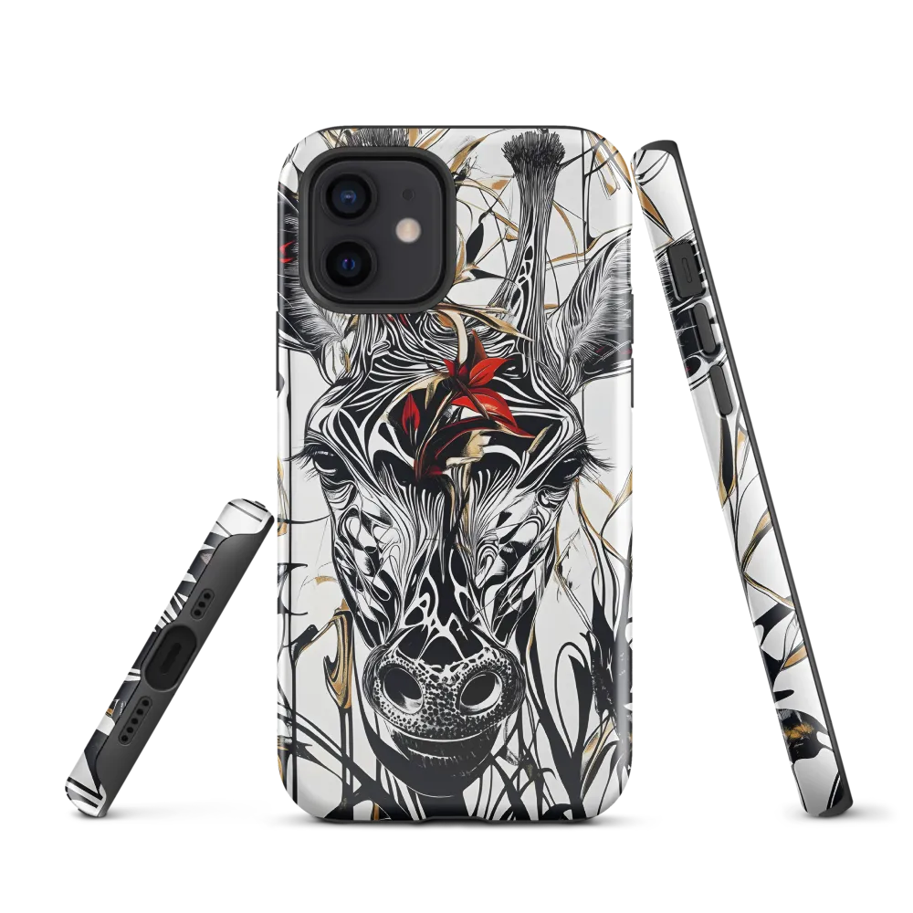 Floral Elegance: The Giraffe's Portrait