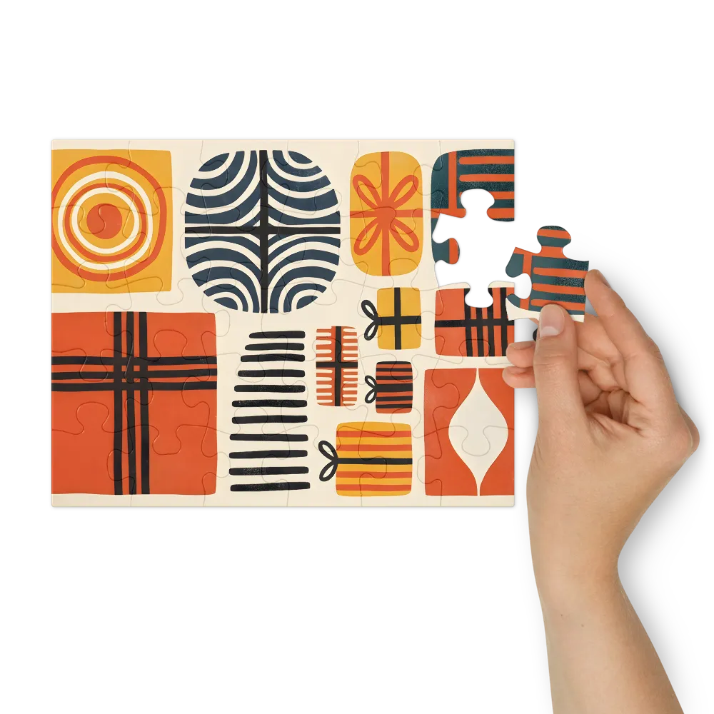 Mid-Century Gift Boxes 
 Jigsaw Puzzle in Tin Box