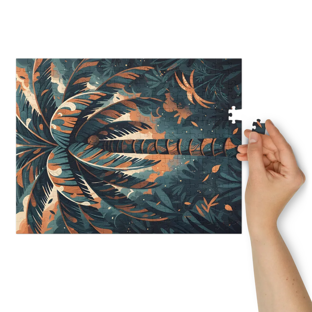 Palm at Dusk 
 Jigsaw Puzzle in Tin Box