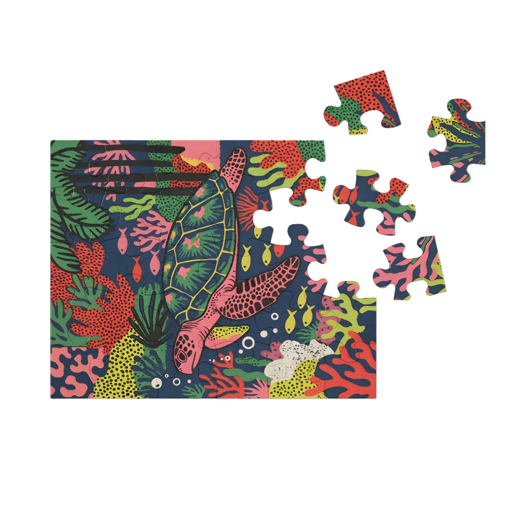 Coral Reef Turtle 
 Jigsaw Puzzle in Tin Box