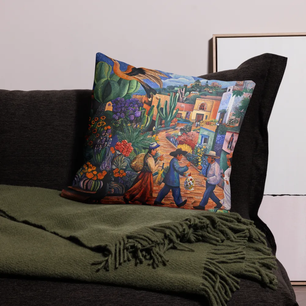 A Mosaic Journey Through Colorful Landscapes | Pillow | 22″×22″