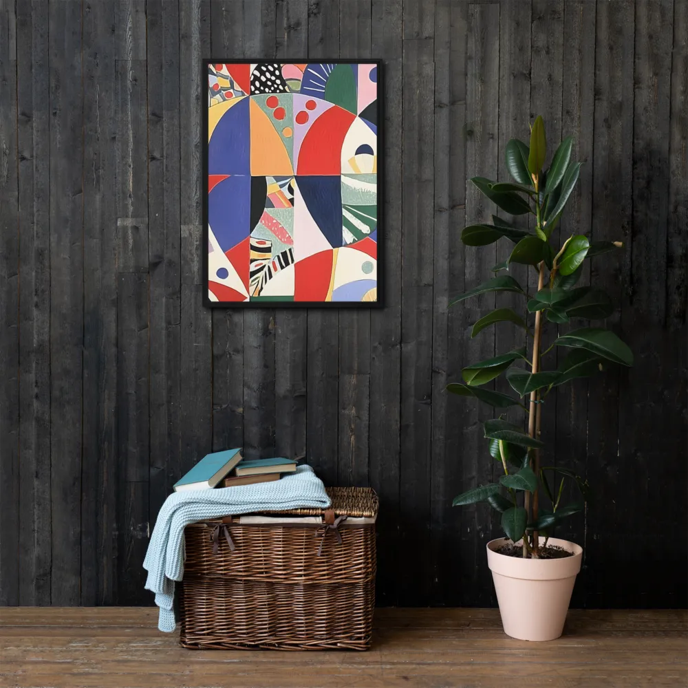 Dynamic Mosaic Symmetry | Canvas with Black Frame | 20″×28″