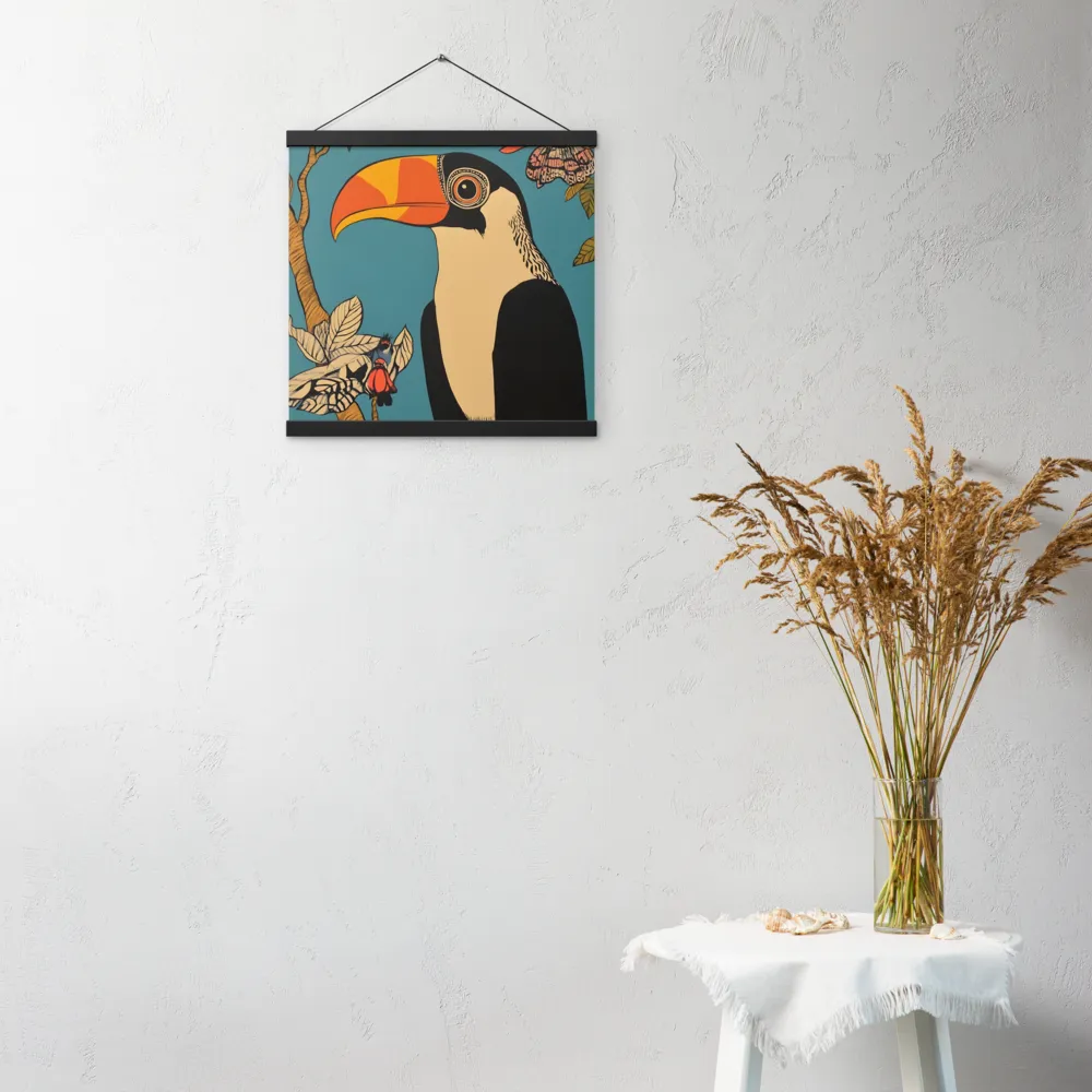Tropical Majesty: The Toucan at Rest | Poster With Black Wood Hanger | 16″×16″