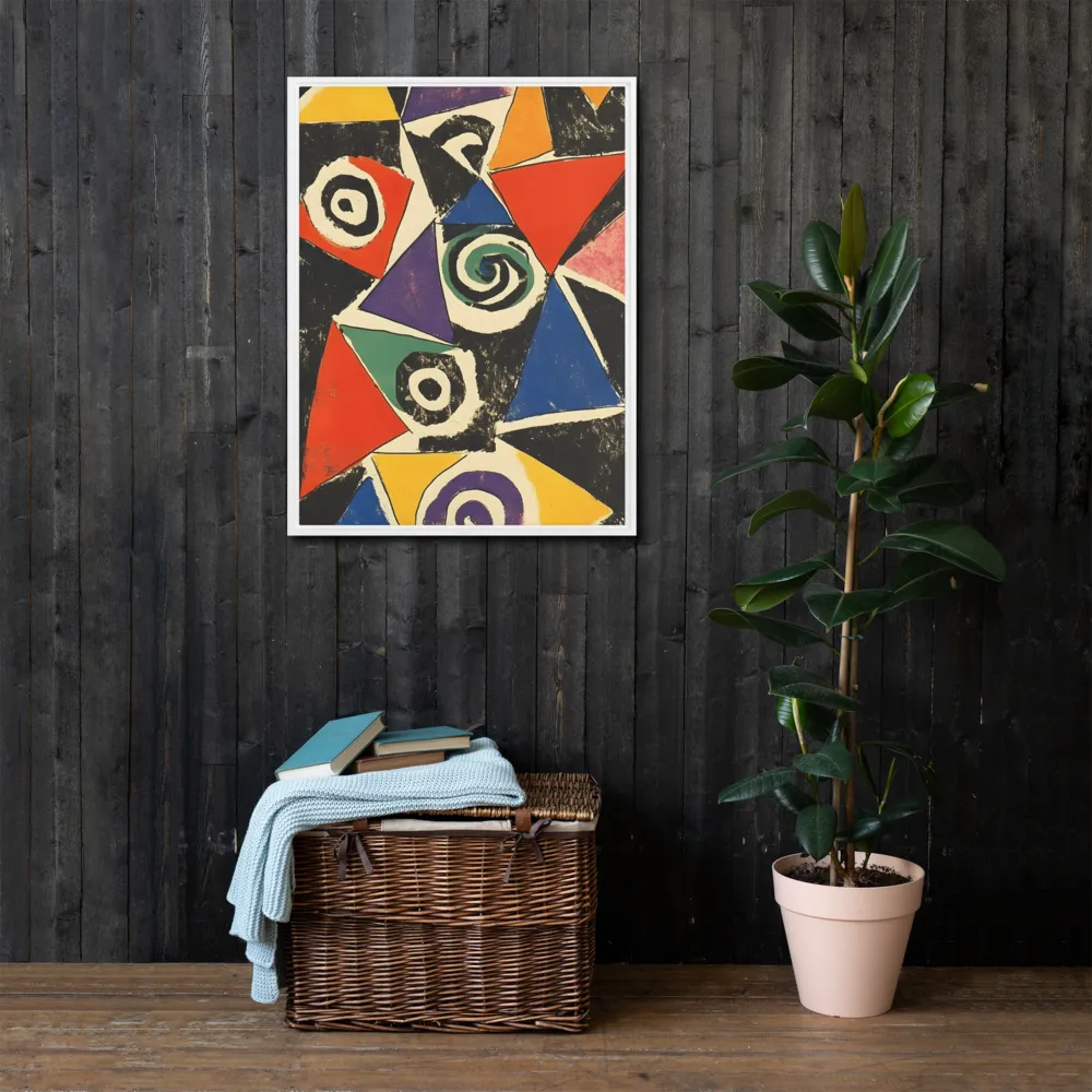 Dynamic Geometric Abstraction | Canvas with White Frame | 24″×32″