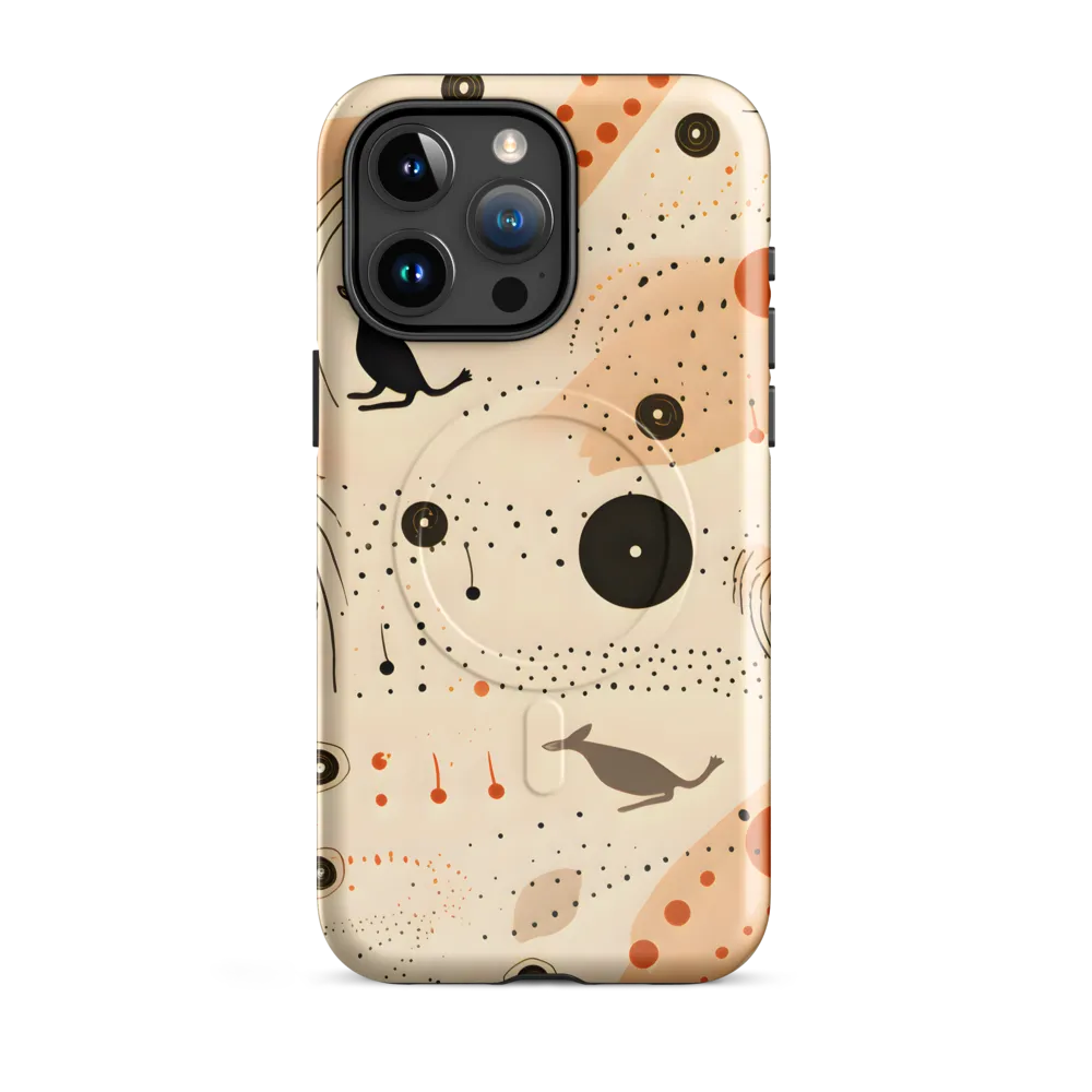 Playful Patterns in Earth Tones | Phone Case |  15 Pro Max | MagSafe® Tough Case | Glossy
