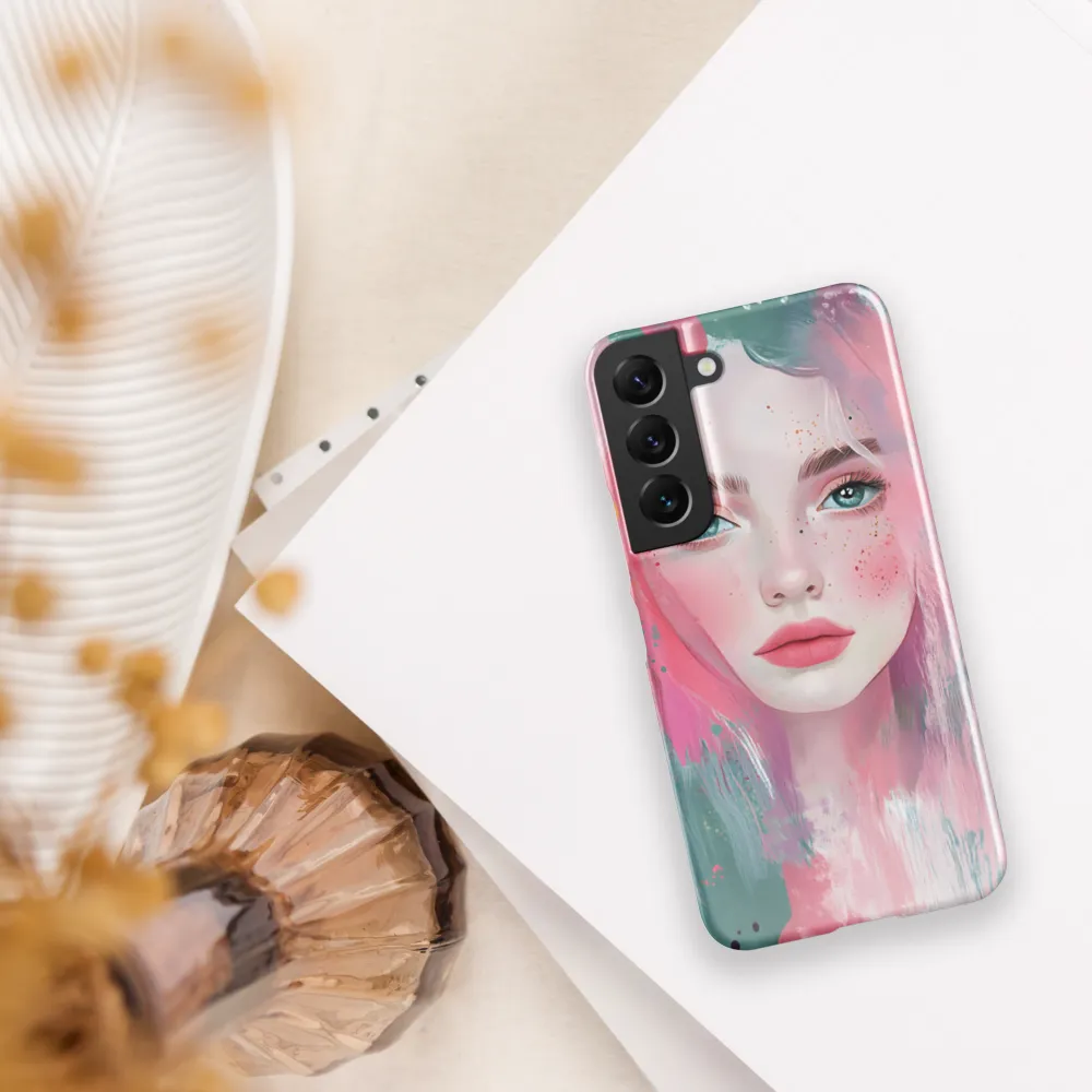Dreamy Serenity: A Contemporary Portrait | Phone Case |  S22 | Snap Case | Glossy