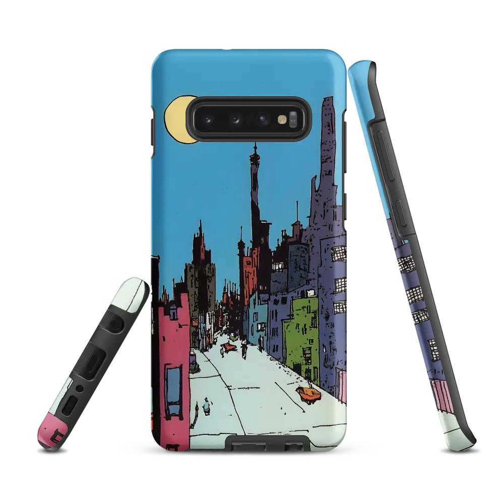 Vibrant Cityscape under the Moon