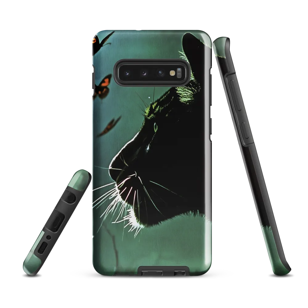 Mystical Encounter: Cat and Butterflies | Phone Case |  S10 Plus | Tough Case | Glossy