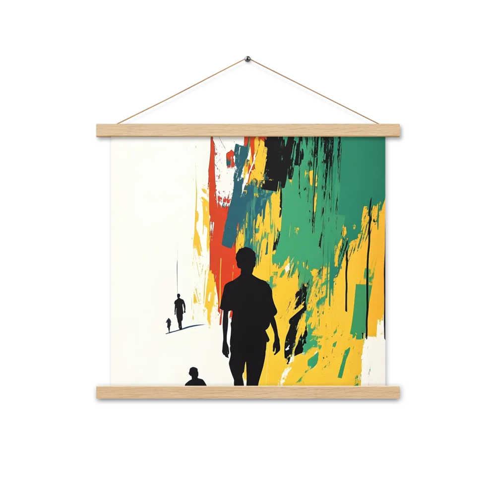 Journey of Silhouettes | Poster With Oak Wood Hanger | 18″×18″