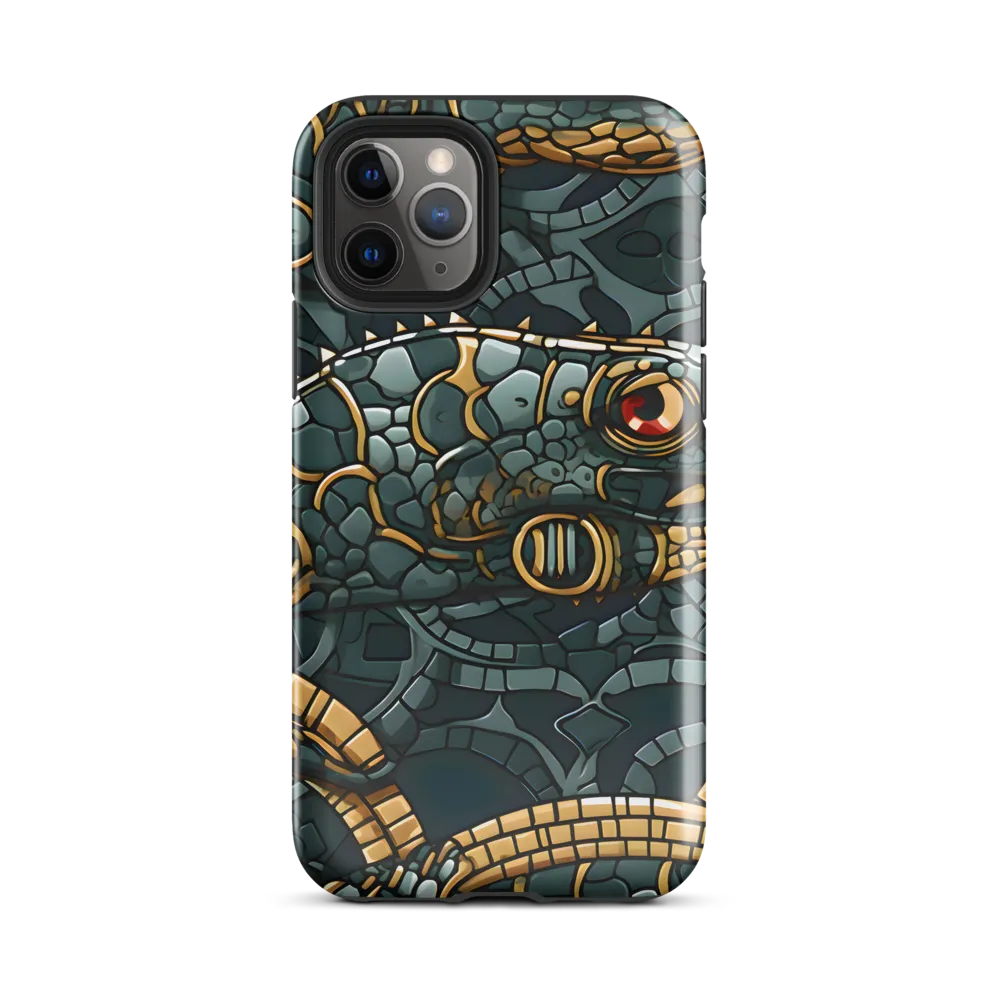 Reptilian Elegance: A Digital Art Nouveau Tapestry