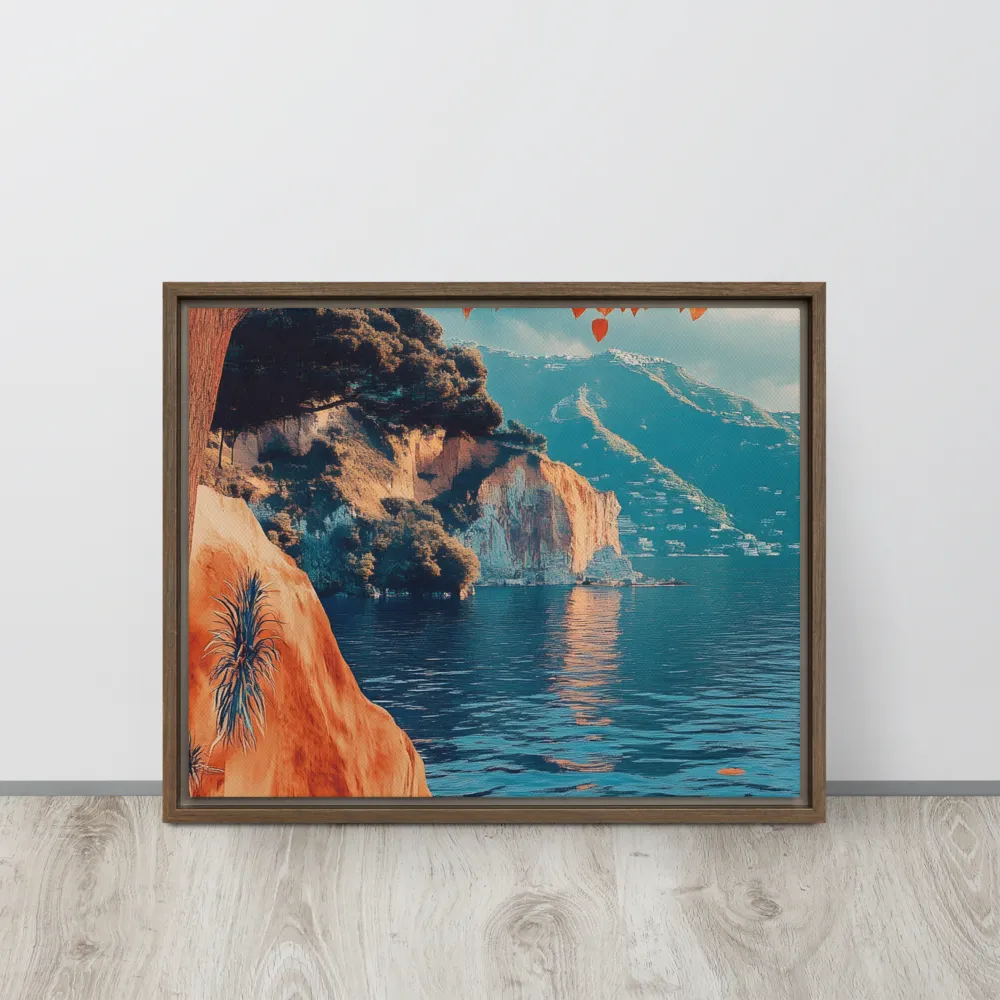 Elysian Waterscape | Canvas with Brown Frame | 16″×20″